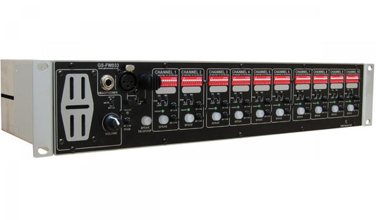 Glensound GS-FW033 | Ten Channel 4 Wire Subrack with Integral Matrix Mixer