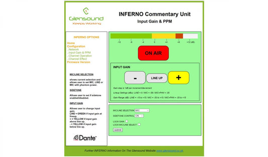 Glensound INFERNO PLUS | Single Commentator's Box With Additional Analogue Outputs