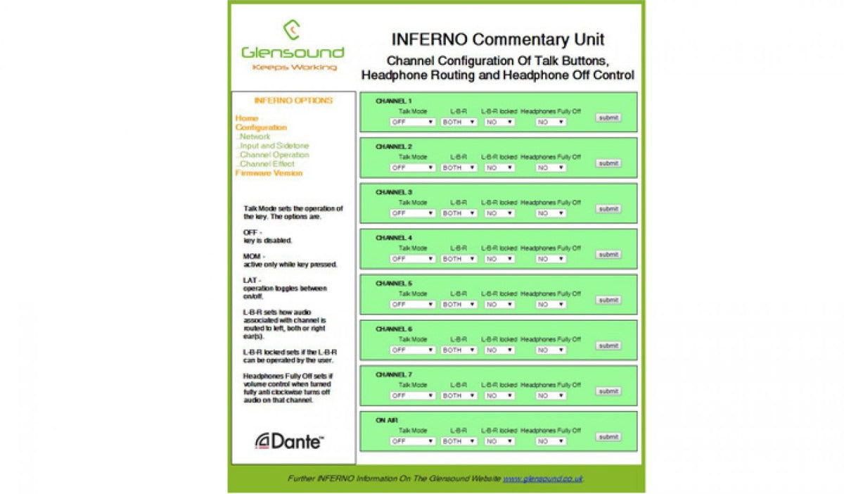 Glensound MINFERNO | System and Remote Control Software for the Inferno and MinFerno