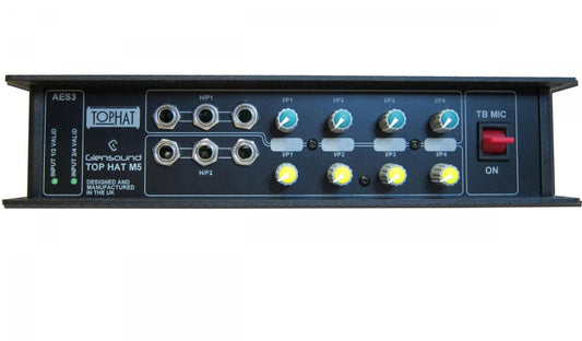 Glensound Top Hat M5 | 4 input battery powered twin headphone amp AES3 & Analogue in & TB Mic amp