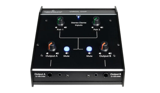 Glensound VIRGIL D2P | Twin Dante Desktop Headphone Amplifier