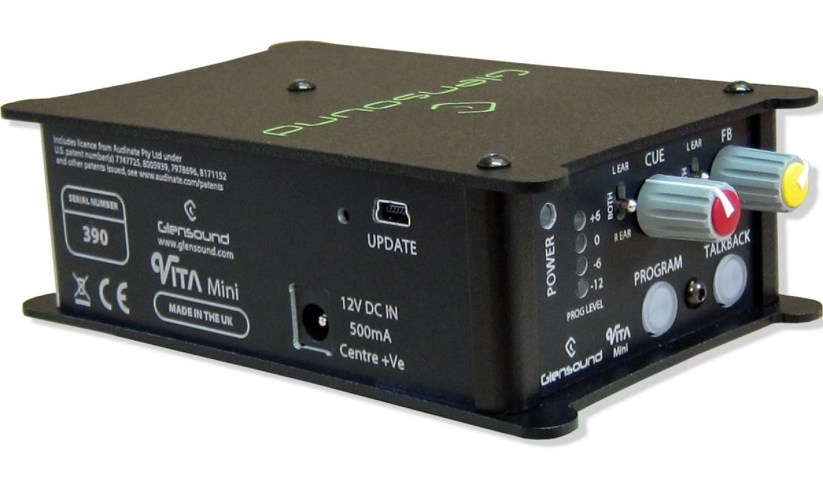 Glensound VITA MINI /3F | Compact Dante Beltpack Commentary Unit With Talkback