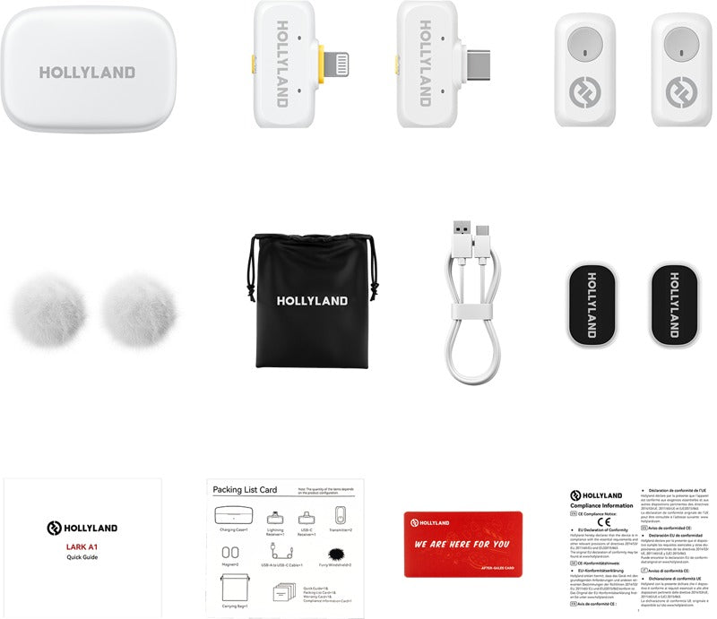 Hollyland LARK A1 Combo Ivory White, with USB-C RX + Lightning RX + Charging Case