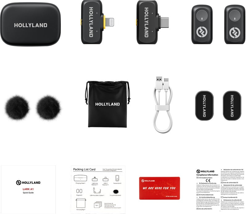 Hollyland LARK A1 Combo with USB-C RX + Lightning RX + Charging Case