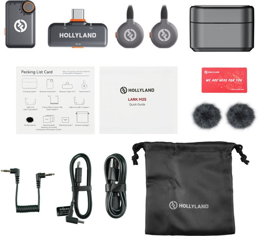 Hollyland LARK M2S Combo Wireless Lavalier Microphone Combo (Space Gray)