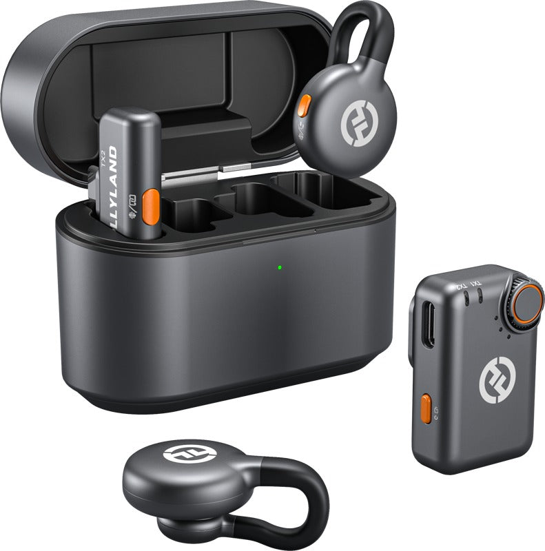 Hollyland LARK M2S Mini Combo Wireless Lavalier Microphone Mini Combo (Space Gray)