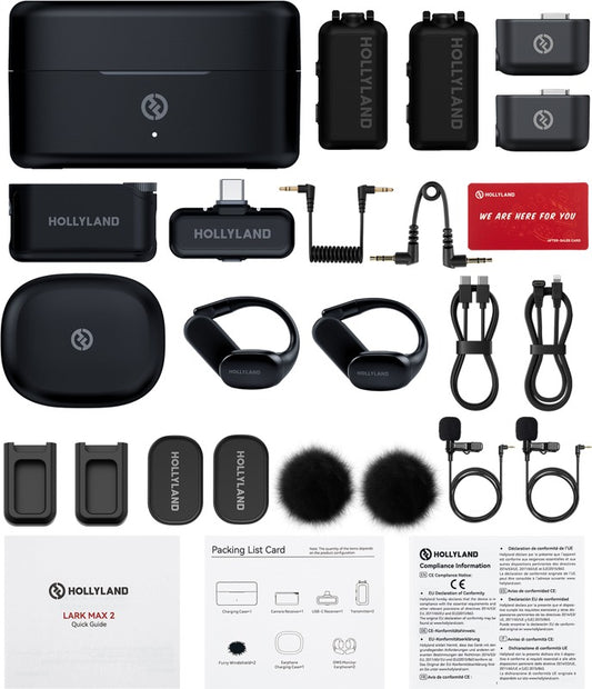 Hollyland LARK MAX 2 Ultimate Combo with OWS Monitor Earphone + Camera RX + USB-C RX