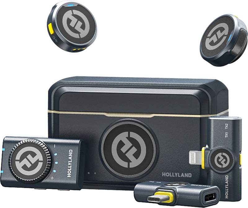 Hollyland Lark M2 Combo - Wireless Lavalier Microphone (Duo,ShineCharcoal)
