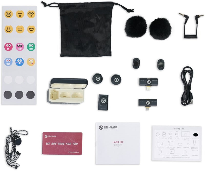 Hollyland Lark M2 Combo - Wireless Lavalier Microphone (Duo,ShineCharcoal)