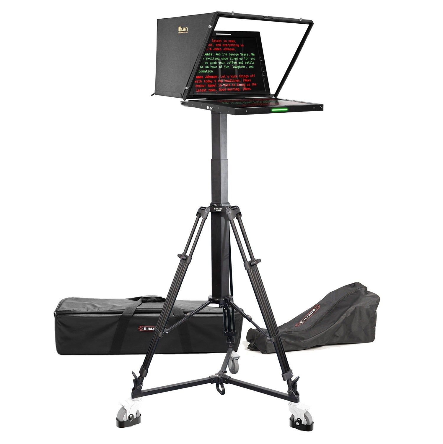 Ikan 19″ Widescreen PTZ Teleprompter, Motorized Pedestal & Dolly Turnkey