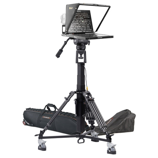Ikan 19″ Widescreen Teleprompter, Motorized Pedestal & Dolly Turnkey