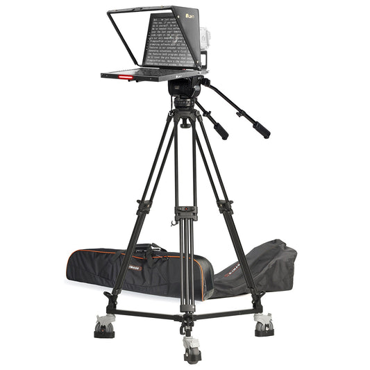 Ikan 19″ Widescreen Teleprompter, Tripod & Dolly Turnkey