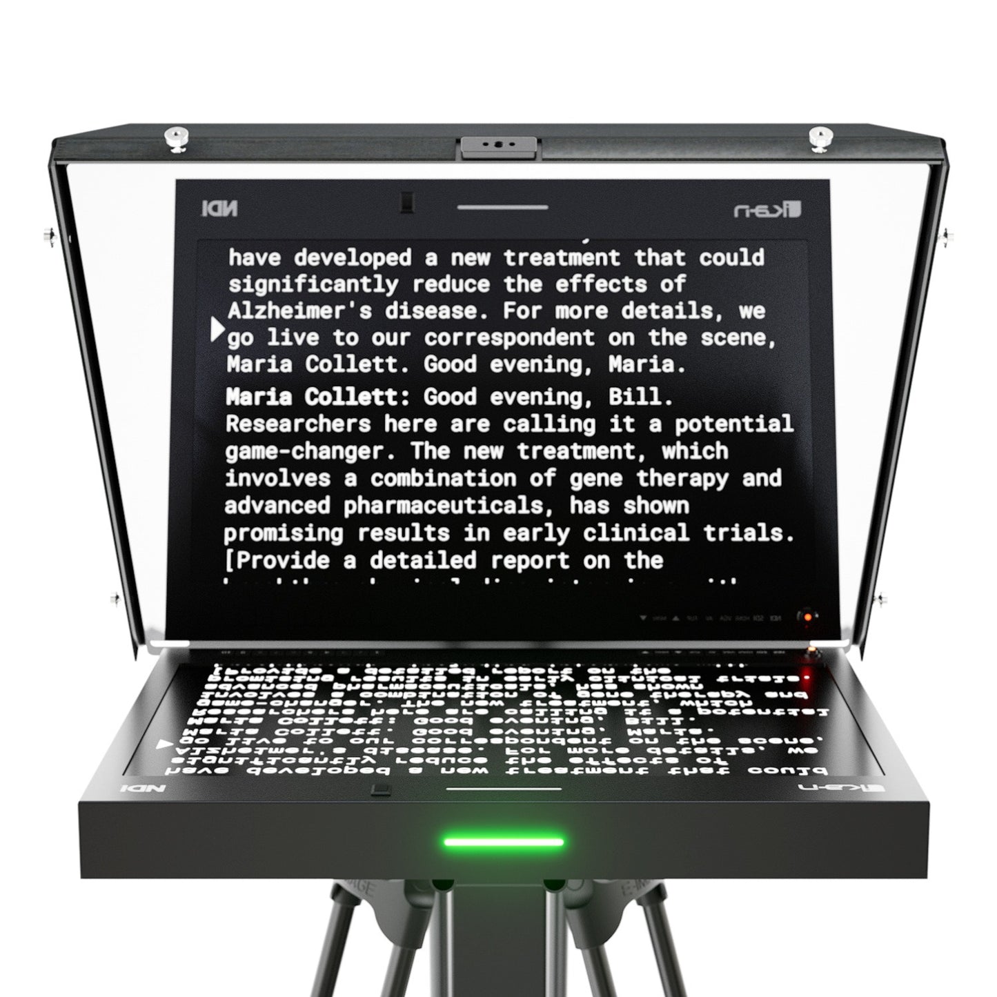 Ikan Aura™ 19″ POE++ Teleprompter w/ Full NDI Encoding/Decoding & IP Tally Light + Travel Kit