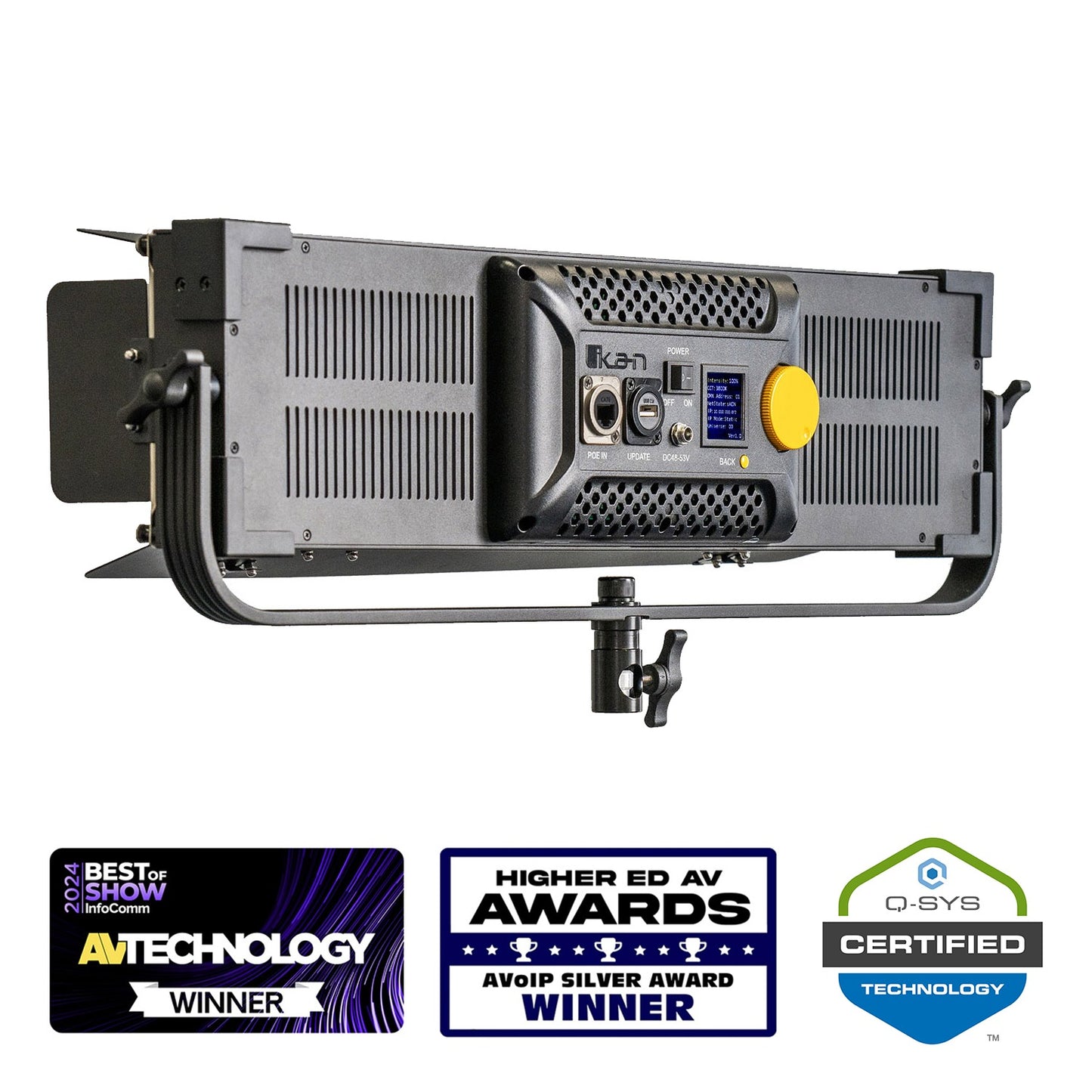 Ikan Lyra POE Low Profile Bi-Color Studio Panel Soft LED Light w/ ArtNet and sACN DMX