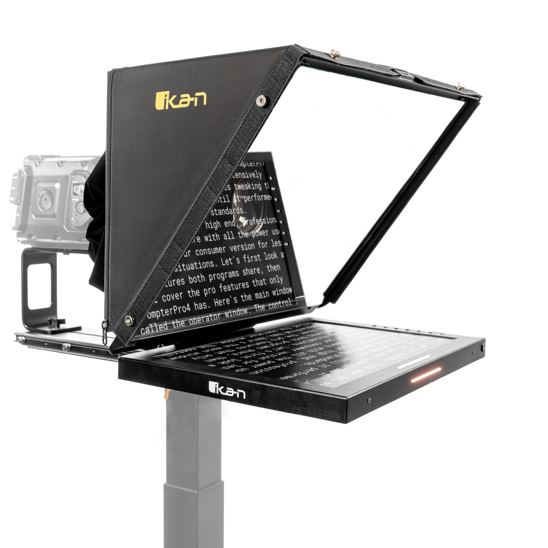 Ikan Professional 19 in. High Bright Beam Splitter Teleprompter w/ Widescreen SDI Tally Monitor