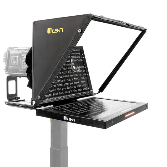 Ikan Professional 19 in. High Bright Beam Splitter Teleprompter w/ Widescreen SDI Tally Monitor