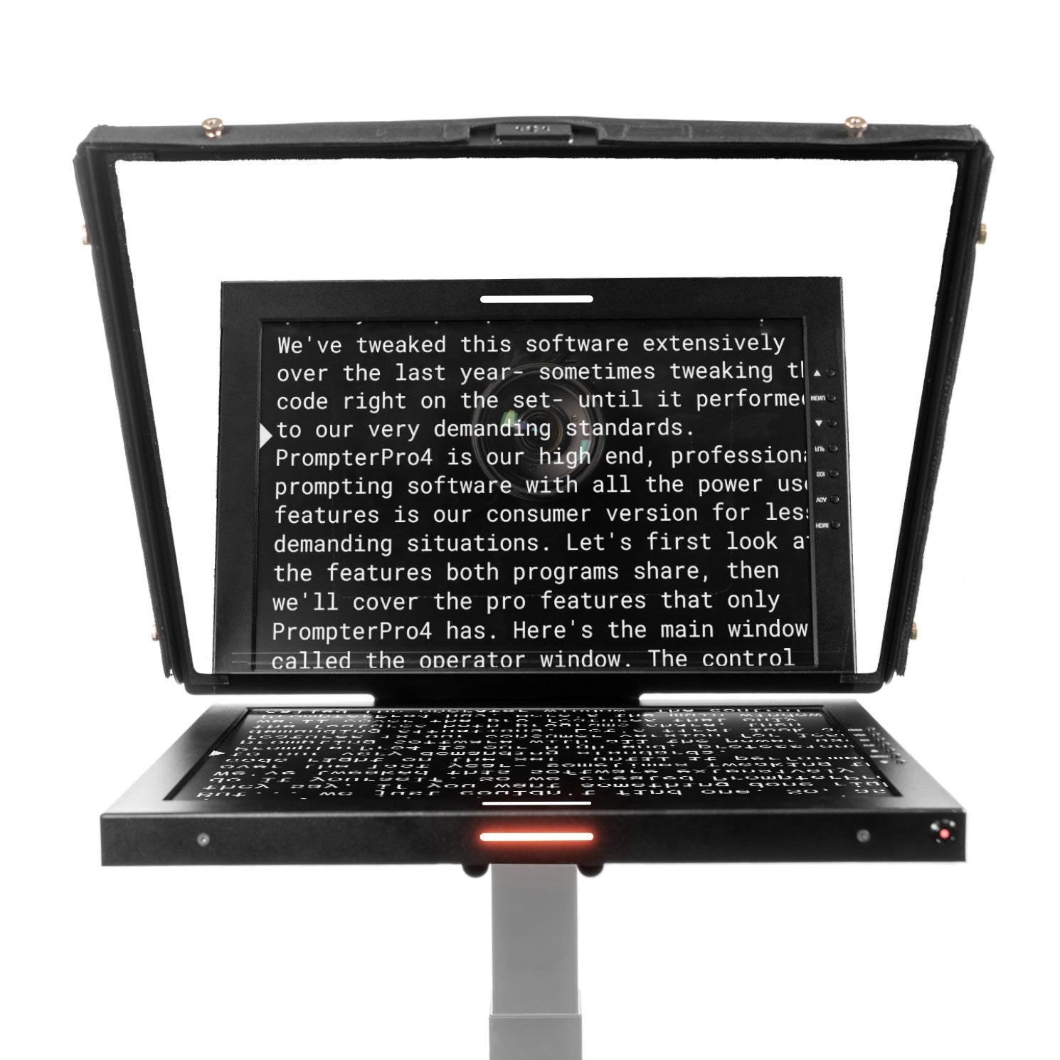Ikan Professional 19 in. High Bright Beam Splitter Teleprompter w/ Widescreen SDI Tally Monitor