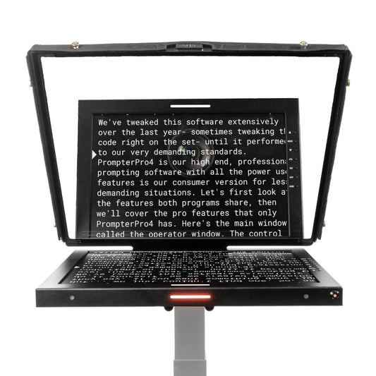 Ikan Professional 19 in. High Bright Beam Splitter Teleprompter w/ Widescreen SDI Tally Monitor
