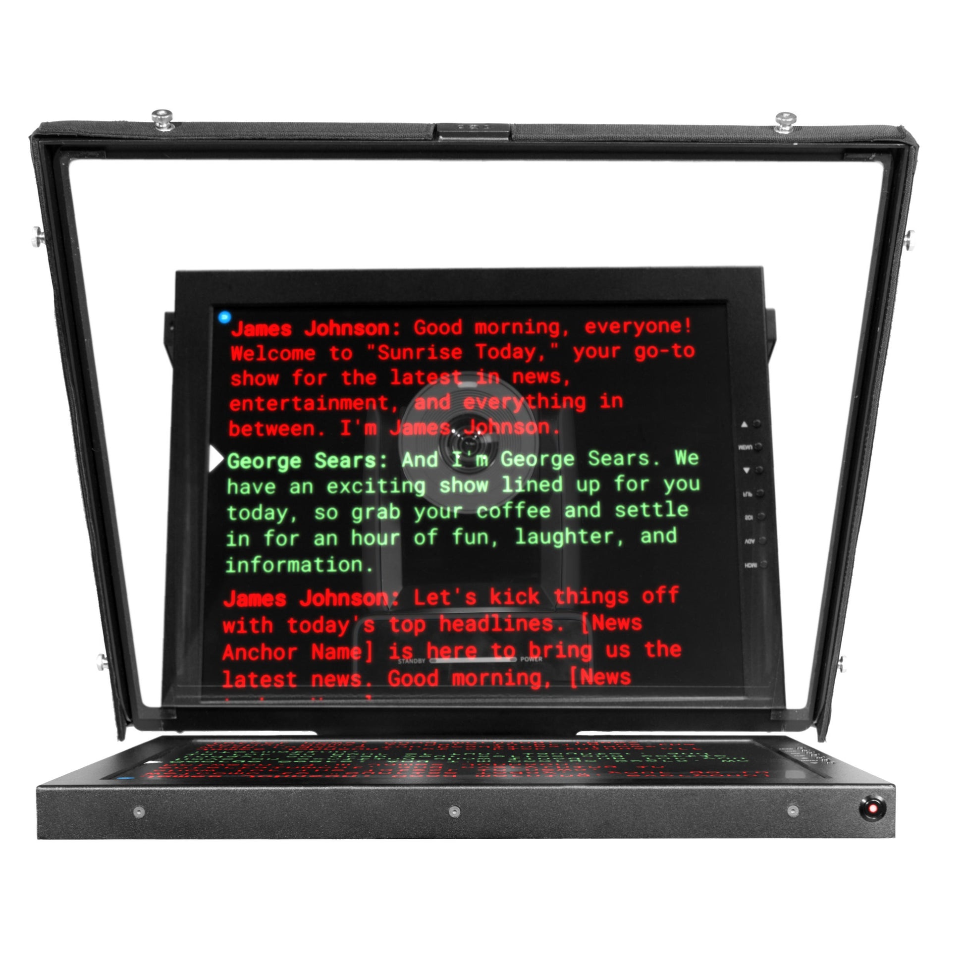 Ikan Professional 19 in. High Bright PTZ Teleprompter w/ Widescreen Tally SDI Monitor & Travel Kit