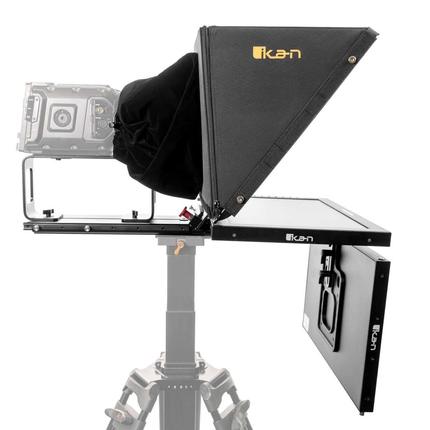 Ikan Professional 19 in. Widescreen High Bright Beam Splitter Teleprompter w/ Talent Monitor Kit & Tally