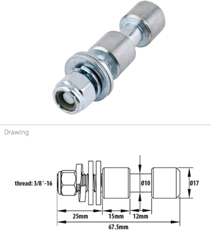Kupo KS-013 Dia. 17M Spigot w/ Washer And Lock Nut For C-05 Family