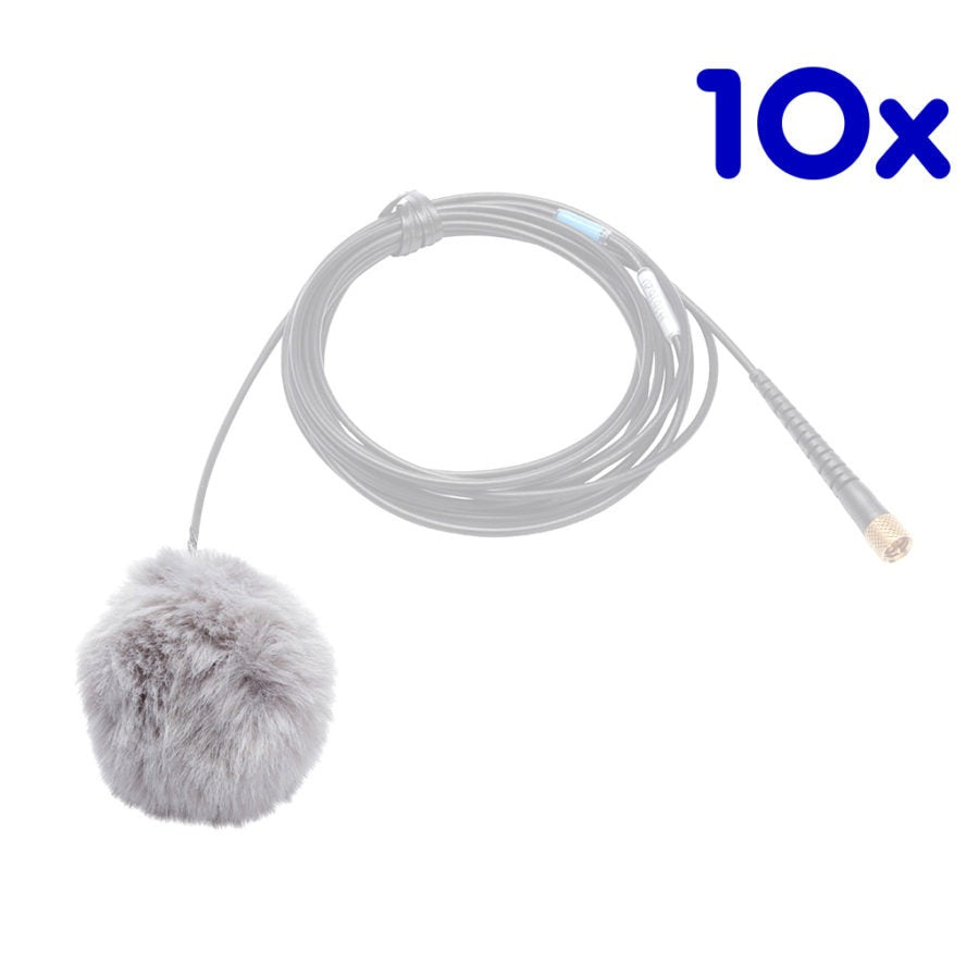 K-Tek ALFG10 | AIRO Lav Fuzzy Windscreen, Gray, Pack of 10
