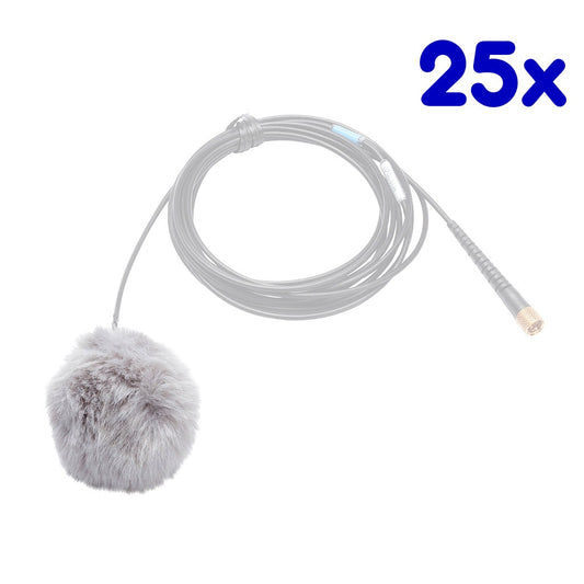 K-Tek ALFG25 | AIRO Lav Fuzzy Windscreen, Gray, Pack of 25