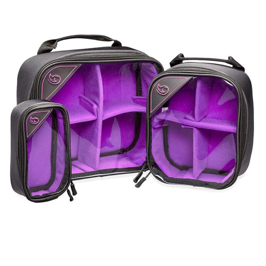 K-Tek KGBSETXP | Stingray by K-Tek Gizmo-X Bag, Set of L,M,S, Purple interior