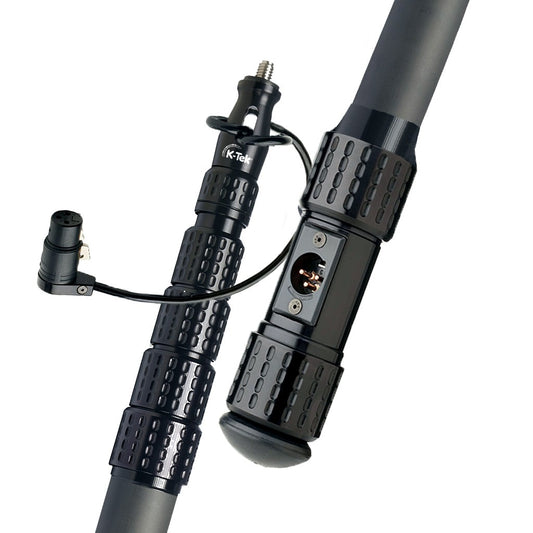 K-Tek KP10VCCR | Mighty Boom Pole 10′ Graphite 5 section internal coiled cable side exit Boompole