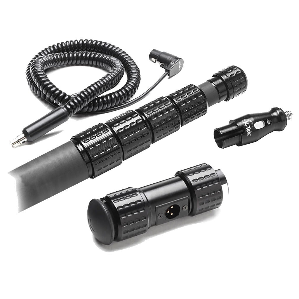 K-Tek KP14VCCR | Mighty Boom Pole 14′ Graphite 5 section internal coiled cable side exit Boompole