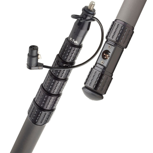 K-Tek KP16CCR | Mighty Boom 16′, Graphite, 6 section, internal coiled cabled, side exit, Boompole