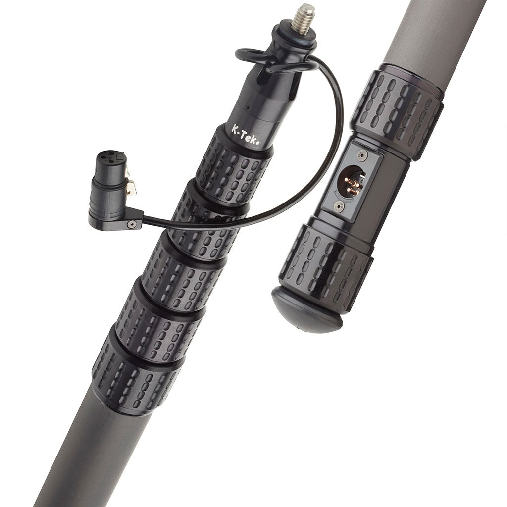 K-Tek KP9CCR | Mighty Boom 9′, Graphite, 6 section, internal coiled cabled, side exit, Boompole