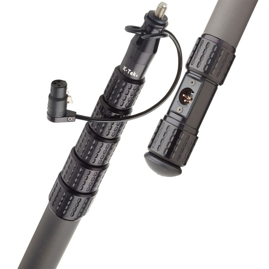 K-Tek KP9CCR | Mighty Boom 9′, Graphite, 6 section, internal coiled cabled, side exit, Boompole