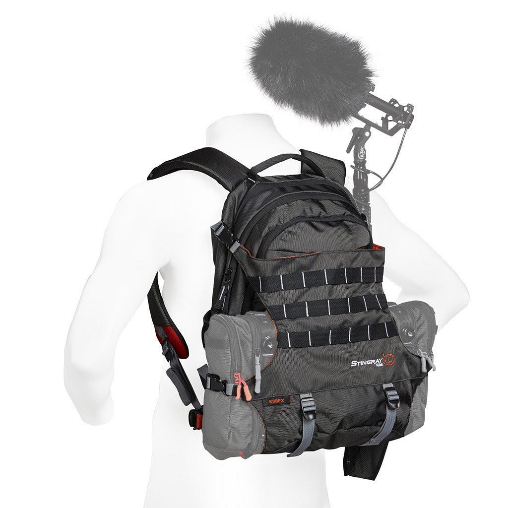 K-Tek KSBPX | Stingray BackPack X with integrated harness (orange, black)