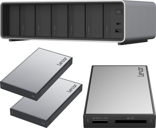 Lexar Professional Workflow Pro with Thunderbolt4 uplink I with SD/microSD reader and 2x2TB SSD
