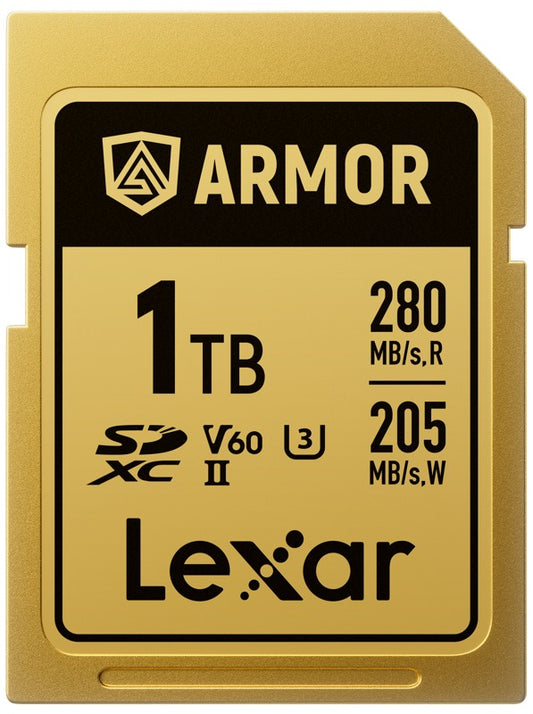 Lexar SDXC ARMOR Gold UHS-II U3, Stainless Steel, IP68 R280/W210 (V60) 1TB