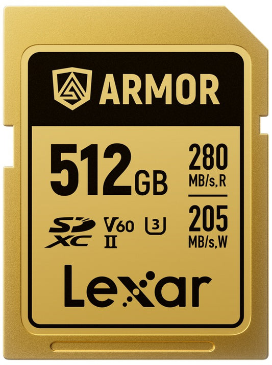 Lexar SDXC ARMOR Gold UHS-II U3, Stainless Steel, IP68 R280/W210 (V60) 512GB