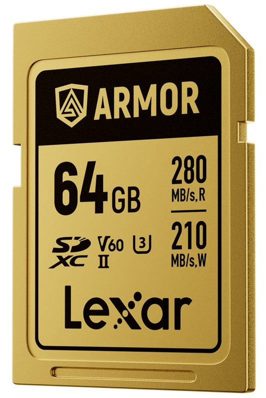 Lexar SDXC ARMOR Gold UHS-II U3, Stainless Steel, IP68 R280/W210 (V60) 64GB