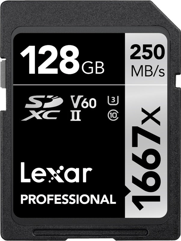 Lexar SDXC Pro 1667X UHS-II U3 R250/W120 (V60) 128G
