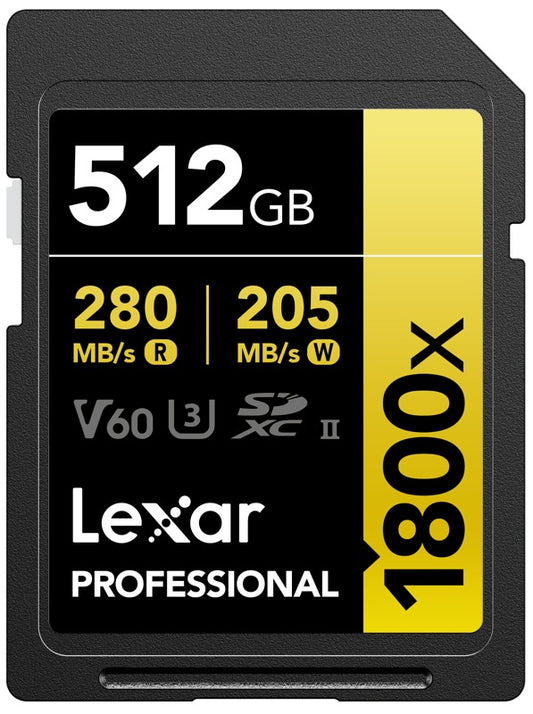 Lexar SDXC Pro 1800x U3 UHS-II R280/W210 (V60) 512GB
