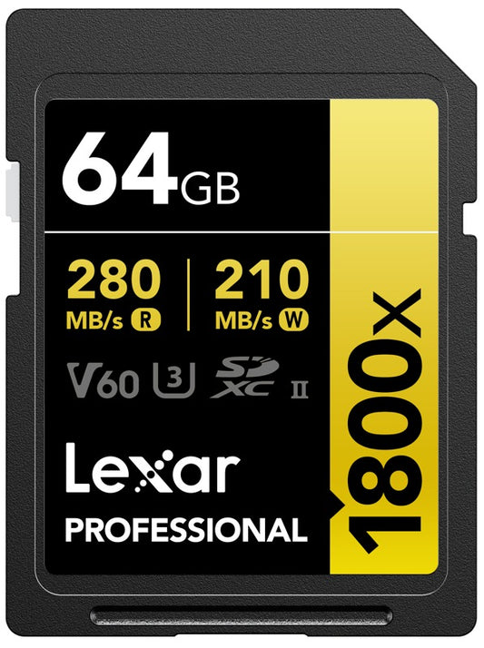 Lexar SDXC Pro 1800x U3 UHS-II R280/W210 (V60) 64GB