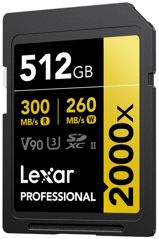Lexar SDXC Pro 2000X UHS-II U3 R300/W260 (V90) 512GB