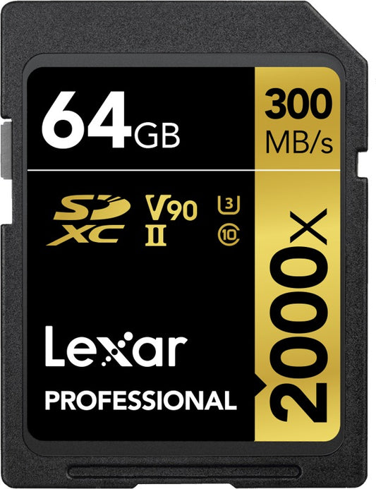 Lexar SDXC Pro 2000X UHS-II U3 R300/W260 (V90) 64GB
