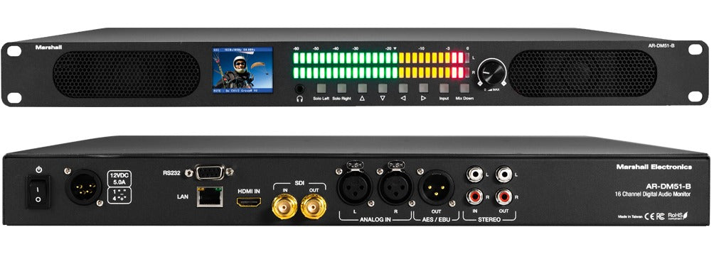Marshall AR-DM51-B, 16 Channel Digital Audio Monitor with built-in live video preview screen