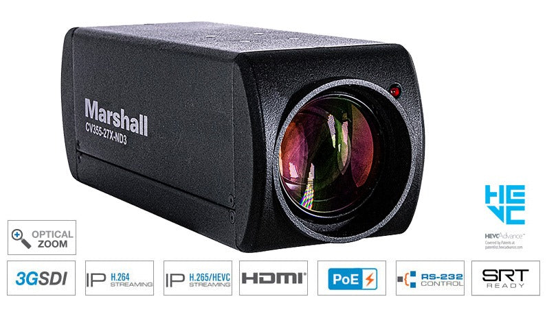 Marshall CV355-27X-ND3 FHD60 27x with NDI® (NDI HX2, NDI HX3) and 3GSDI