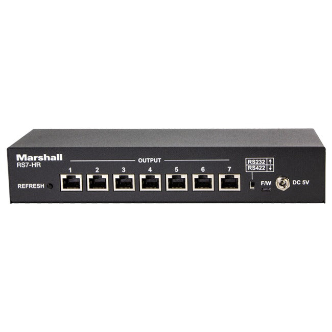 Marshall RS7-HR, Control Distribution box, controls up to 7 cameras from one controller via RS232/RS422 Cat (RJ45) cables