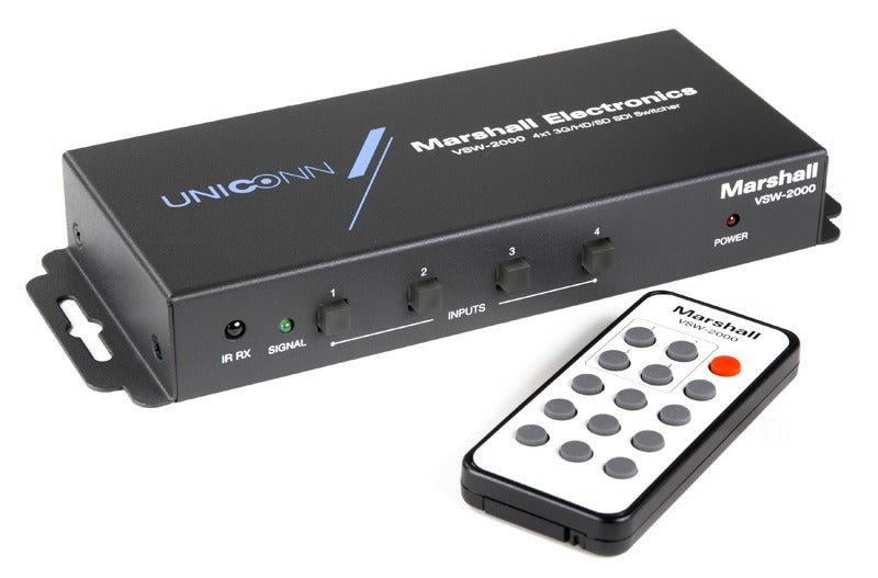 Marshall VSW-2000 - 4-Input 3G-SDI Switcher with 3G-SDI Program Output (RS-232 Remote Control)