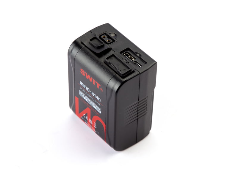 SWIT Mino-S140 | USB-C, tiny size with 140Wh pocket mini battery, USB-A/USB-C/D-tap, V-Mount, also ideal for long term use or high power draw lights