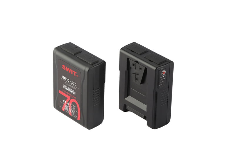 SWIT Mino-S70 | USB-C, tiny size with 70Wh pocket mini battery, USB-A/USB-C/D-tap, V-Mount, also ideal for long term use or high power draw lights