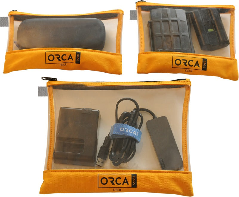 Orca OR-599 Transparent pouches Kit for DSLR Accessories (3 pcs)